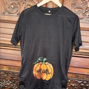 Maternity Pumpkin Halloween Graphic T-Shirt short sleeve stretch large
